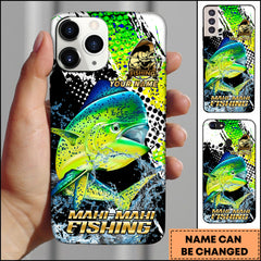 Maxcorners Mahi-Mahi Fishing Bold Splash Graphic Personalized Name Phone Case