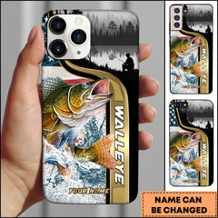 Maxcorners Walleye Fishing Outdoor Lake Scene Personalized Name Phone Case