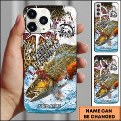 Maxcorners Trout Fishing Scale Pattern Splash Art Personalized Name 3D Phone Case
