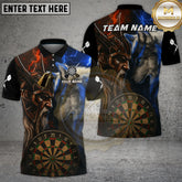 Maxcorners Viking Odin Wolf Darts Shirt Lightning Clash Multicolor Options Personalized Name, Team Name 3D Shirt (4 Colors)