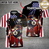 Maxcorners Billiard 8 Ball Street Style USA Flag Multicolor Options Personalized Name, Team Name 3D Shirt (4 Colors)