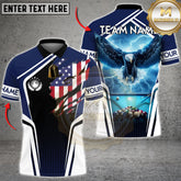 Maxcorners Billiard Patriotic Eagle Lightning Design Multicolor Options Personalized Name, Team Name 3D Shirt (4 Colors)