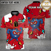 Maxcorners Bowling Power Hero Strong Cartoon Multicolor Options Personalized Name, Team Name 3D Shirt (4 Colors)