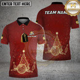 Maxcorners Bowling Christmas Tree Sparkle Design Multicolor Options Personalized Name, Team Name 3D Shirt (4 Colors)