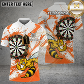 Maxcorners Darts Angry Hornet Mascot Paint Splash Multicolor Options Personalized Name, Team Name 3D Shirt (4 Colors)