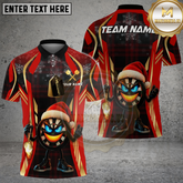 Maxcorners Darts Polo Shirt Angry Dartboard Christmas Style Multicolor Options Personalized Name, Team Name 3D Shirt (4 Colors)