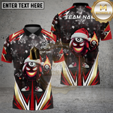 Maxcorners Billiards Polo Shirt Fiery 8 Ball Santa Christmas Style Multicolor Options Personalized Name, Team Name 3D Shirt (4 Colors)