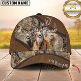 Maxcorners Deer Hunting Triple Buck Forest Camo Multicolor Options Personalized Name 3D Cap