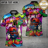 Maxcorners Bowling Ball Cool Style Never Give Up Graffiti Multicolor Options Personalized Name, Team Name 3D Shirt (4 Colors)