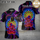 Maxcorners Neon Devil Bear Dartboard Fierce Look Multicolor Options Personalized Name, Team Name 3D Shirt (4 Colors)