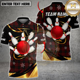 Maxcorners Plaid Bowling Snowburst Polo Shirt Multicolor Options Personalized Name, Team Name 3D Shirt (4 Colors)