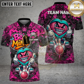 Maxcorners Bowling Love Graffiti Heart Character Multicolor Options Personalized Name, Team Name 3D Shirt (4 Colors)