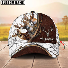 Maxcorners Deer Hunting Camo Antler Skull Multicolor Options Personalized Name 3D Cap