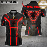 Maxcorners Cyber Bowling Ball Armor Neon Panels Multicolor Options Personalized Name, Team Name 3D Shirt (4 Colors)