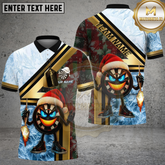 Maxcorners Funny Santa Dartboard Ice & Fire Pattern Multicolor Options Personalized Name, Team Name 3D Shirt (4 Colors)