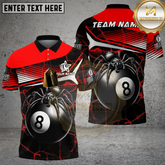 Maxcorners Billiards 8 Ball Black Spider Web Multicolor Options Personalized Name, Team Name 3D Shirt (4 Colors)