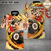 Maxcorners Billiards 8 Ball Leopard Splash Paint Multicolor Options Personalized Name, Team Name 3D Shirt (4 Colors)