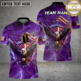 Maxcorners Billiard Eagle 8 Ball Lightning Multicolor Options Personalized Name, Team Name 3D Shirt (4 Colors)