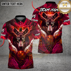 Maxcorners Bowling Purple Shadow Wolf Mystic Multi Options Personalized Name, Team Name Unisex 3D Shirt (4 Colors)