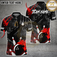 Maxcorners Bowling Fireball Strike Power Art Multi Options Personalized Name, Team Name Unisex 3D Shirt (4 Colors)