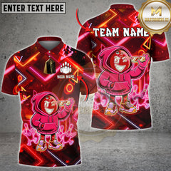 Maxcorners Bowling Neon Hoodie Cartoon Bowling Street Style Multi Options Personalized Name, Team Name Unisex 3D Shirt (4 Colors)