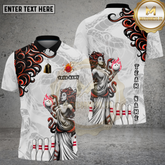 Maxcorners Bowling Medusa Goddess Flame Tribal 3D Multi Options Personalized Name, Team Name 3D Shirt