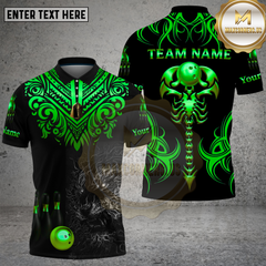 Maxcorners Bowling Golden Scorpion Tribal Power Style Multi Options Personalized Name, Team Name Unisex 3D Shirt (5 Colors)