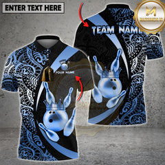 Maxcorners Bowling Royal Crown Luxury Black Gold Multi Options Personalized Name, Team Name Unisex 3D Shirt (4 Colors)