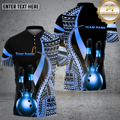 Maxcorners Bowling Tribal Gold Crown Pattern Multi Options Personalized Name, Team Name Unisex 3D Shirt (4 Colors)