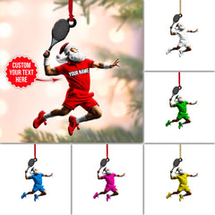 Maxcorners Santa Tennis Player Ornament, Unique Christmas Gift for Tennis Fans, Acrylic Ornament, Christmas Decor