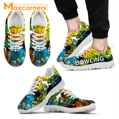 Maxcorners Bowling Stained Glass All Over Printed Sneaker Shoes