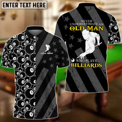 Maxcorners Billiards An Old Man Plays Personalized Name 3D Shirt