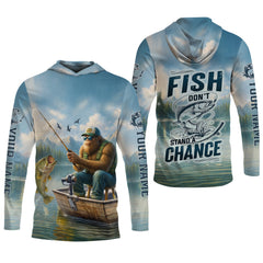 Maxcorners Bigfoot Fishing Shirt, UPF Fishing Shirts, Gag Gifts For Men, Men Long Sleeve Shirt, Mens Casual Shirts