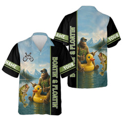 Maxcorners Boatin And Floatin, Bigfoot Fishing Shirt, Funny Fishing Shirt, SPF Shirt, Presents For Fishermen