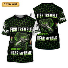 Maxcorners Fish Tremble When They Hear My Name, SPF Long Sleeve Shirts, Funny Fishing Shirt, Men Long Sleeve Shirt