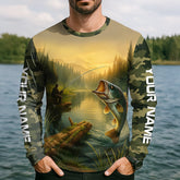 Maxcorners Camouflage Fishing Shirts, Fish Button Up Shirt, Long Sleeve Sun Shirt, Presents For Fishermen
