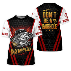 Maxcorners Don't Be A Basshole, Bass Whisperer, Funny Fishing Shirt, UV Protection Shirt, Men Long Sleeve Shirt