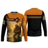 Maxcorners Bigfoot Fishing, SPF Long Sleeve Shirts, Funny Fishing Shirt, Best Fishing Gifts, Mens Casual Shirts