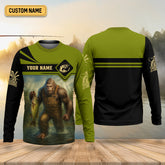 Maxcorners Bigfoot Fishing, SPF Long Sleeve Shirts, Funny Fishing Shirt, Presents For Fishermen, Bass Fishing
