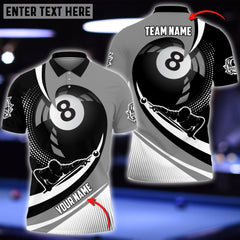 Maxcorners Personalized Billiard Ball 08 Player Polo Shirt
