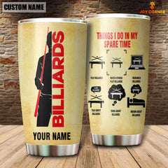 Maxcorners Billiard Do In My Spare Time Personalized Name Tumbler