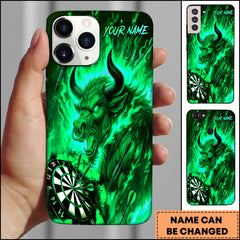 Maxcorners Darts Flaming Bull Power Shot Personalized Name Phone Case