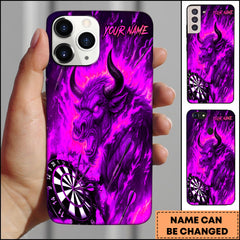 Maxcorners Darts Flaming Bull Power Shot Personalized Name Phone Case