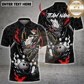 Maxcorners Black Dragon Bowling Ball Strike Power Multioptions Personalized Name, Team Name Unisex 3D Shirt