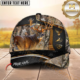 Maxcorners Deer Hunting Golden Honeycomb Pattern 3D Personalized Name 3D Cap (5 colors)