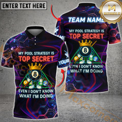 Maxcorners Billiard Top Secret Pool Strategy Personalized Name 3D Unisex Shirt