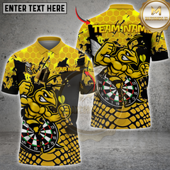 Maxcorners Darts Golden Hornet Customized Name, Team Name 3D Shirts