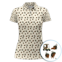 Maxcorners Funny Dachshund Golf Shirt, Wiener Dog Pattern Polos For Men, Golf Gift For Golfers