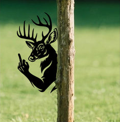 Maxcorners Funny Deer Hunting Metal Sign WITH LED/WITHOUT LED - Humorous Buck Yard Decor, Gag Gift for Hunters & Outdoor Enthusiasts LM0110