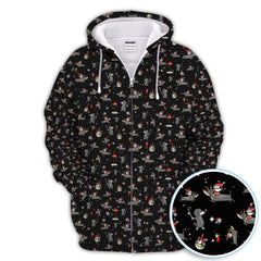 Maxcorners Christmas Dachshund Golf Polos, Funny Dog Pattern Shirt, Xmas Gift for Golf Lovers